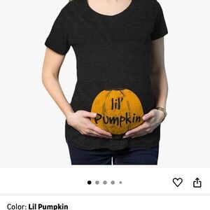 Crazy Dog T-Shirts Black Lil Pumpkin Maternity Tee